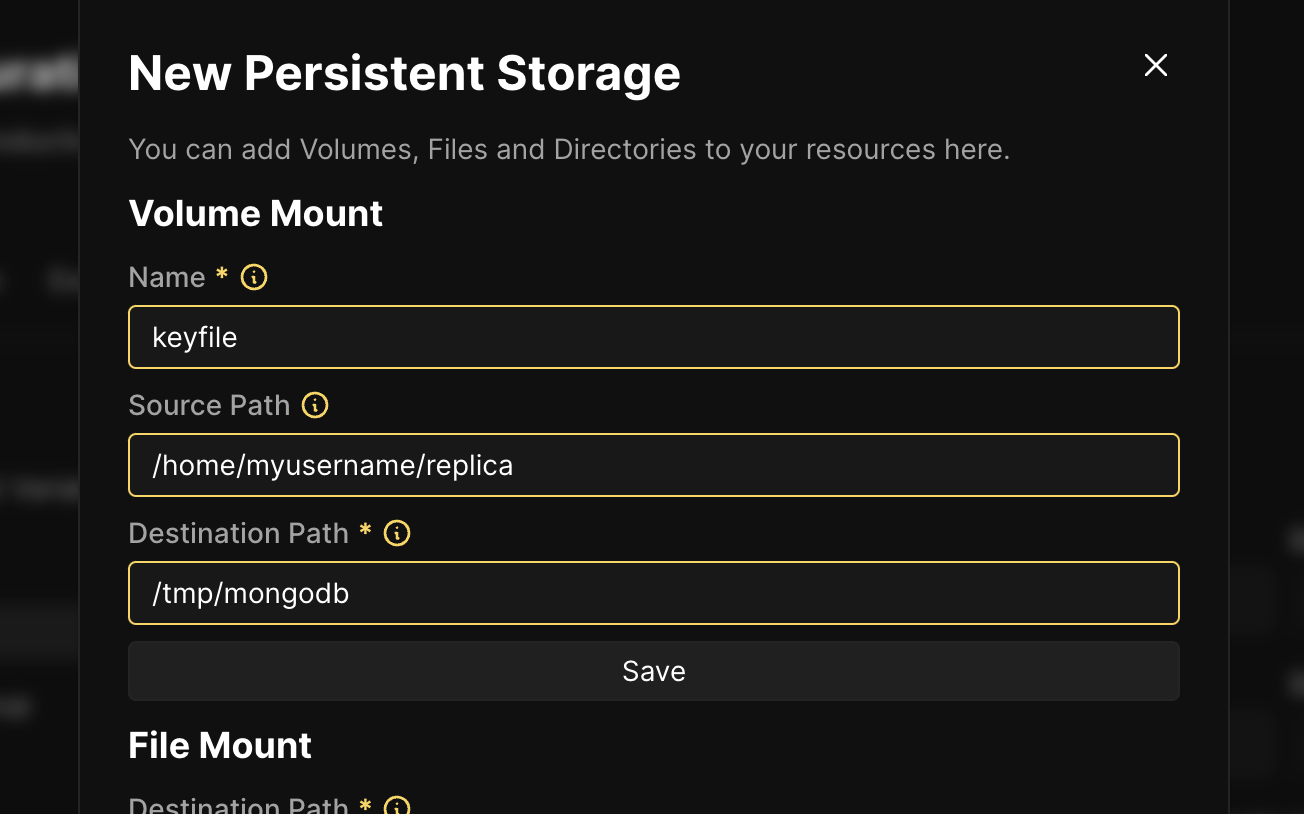 Coolify MongoDB storages